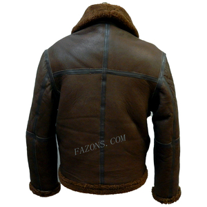 แจ็กเก็ตนักบินหนังแกะแท้สำหรับผู้ชาย B3วินเทจแจ็กเก็ตหนังแกะแท้ - Product Image 6