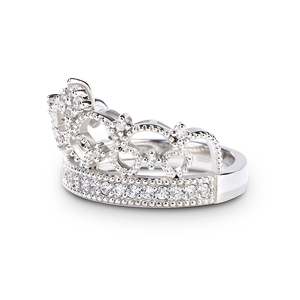 Jeulia <b>Crown</b> Design Sterling Silver Children's Fashion <b>Ring</b> with Zircon - Product Image 4