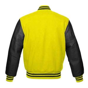 Venta al por mayor de los hombres de alta calidad de lona de algodón polar Varsity Jacket Nuevo diseño de invierno Streetwear Impreso XL Mangas de cuero Stand - Product Image 2