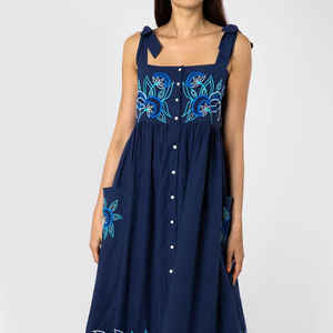 2024 verano vacaciones Sexy Maxi Fiesta blanco Vintage tul vestido Cottagecore flor bordado Slip Casual vestidos largos para mujeres - Product Image 1