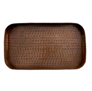 Bandeja de cobre para servir chocolate Mango de latón Diseño redondo martillado Artesanía Bandeja de cobre - Product Image 5