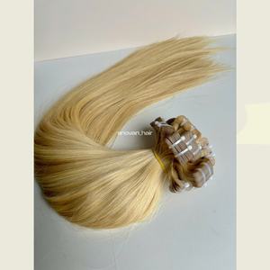 CINTA rubia EN Extensiones de cabello humano vietnamita Material ruso Técnica eslava Virgen Textura suave y sedosa Fábrica Premium - Product Image 4