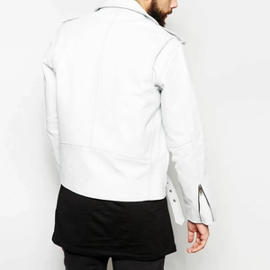 Cazadora bomber de cuero hecha a medida al por mayor para hombre en estilo retro de carreras con acabado de primera calidad - Product Image 2