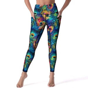 Cloocl กางเกงเลกกิ้ง Y2k ผู้หญิง, กางเกงฟิตเนสขายาวถึงข้อเท้าทรงเรขาคณิตพิมพ์ลายกราฟฟิตี - Product Image 6