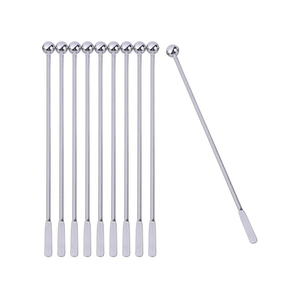 Bâtonnets de cocktail en plastique transparent pour agitateurs de boissons Bâtonnets d'agitation à couvercle rond Ensemble de cocktails en plastique d'été personnalisé agitateur à cocktail - Product Image 1