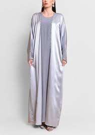 Nouvelle Abaya en Satin de Soie pour Femmes de Meilleure Qualité Robe Musulmane Ethnique Modeste Robe de Bal Silhouette avec Taille Naturelle pour les USA - Product Image 4