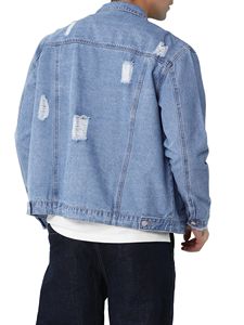 Vestes en jean de couleur unie à la mode pour hommes Veste de vol d'hiver de meilleure qualité avec fermeture éclair à col montant pour l'automne/hiver - Product Image 3