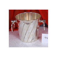 Meilleure vente 2025 Champagne bière panier à glace Premium Look Designer argent plaqué refroidisseur à vin fait à la main Style Unique panier à glace