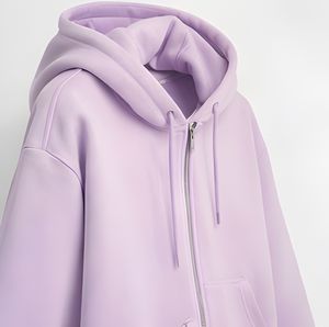 Sweat à capuche zippé en polycoton personnalisé pour homme, logo brodé, finition unie, vêtements streetwear, fabricant OEM - Product Image 1