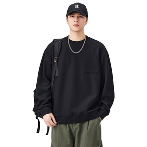 Sweat-shirt tendance de marque, style américain, t-shirt à manches longues, couture, motif et couleur unis, coupe ample, sweat-shirt pour homme - Product Image 1