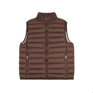 Chalecos acolchados cálidos para hombre más vendidos, chaleco ligero con cuello levantado, prendas de vestir exteriores de Color marrón, chaleco acolchado con cremallera, chaqueta sin mangas - Product Image 5