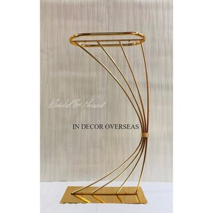 Vidrio transparente de calidad superior y soporte Harlow de Metal resistente con recubrimiento en polvo de Color negro suministros de accesorios de decoración de boda - Product Image 4