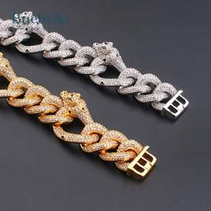 18K Gold Plated 20mm Iced Out Leopard Cuban Bracelet <b>For</b> <b>Men</b> - Product Image 6