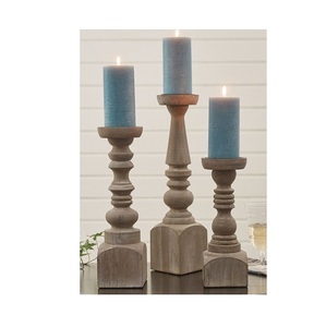 Color Natural más vendido vajilla mango madera vela Pilar titular para Hotel decorativo lujoso portavelas soporte - Product Image 3