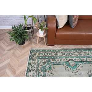 Alfombra de 5.8x8.8 pies, Alfombra Turca Vintage, Alfombra Oriental Azul de Lana - Product Image 3