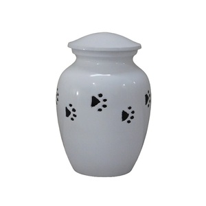 High Quality Aluminium Cremation <b>Pet</b> <b>Urns</b> With Paw Print And Yellow Color Finished Metal Funeral <b>Urns</b> For Human Ashes - Product Image 4
