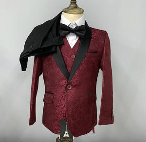 Новый модный детский костюм для мальчиков из <span class=keywords><strong>3</strong></span> предметов: брюки, высококачественный комплект для свадьбы на заказ, роскошный подарок для детей CK024 - Product Image 6