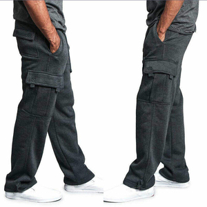 Venta al por mayor de los hombres Casual Jogger pantalones de chándal ligero de peso pesado Cargo Pantalones antiarrugas liso teñido pantalones sueltos para correr - Product Image 3