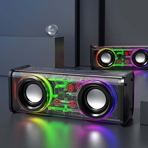 Digitalome SPA-120 10W Home Portable Wireless <b>Speaker</b> with RGB <b>LED</b> Lighting Battery Operated Microphone Home Portable <b>Speakers</b> - Product Image 1