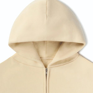 Venta al por mayor logotipo personalizado impreso 100% algodón hombres Zip up Hoodie Oversize cremallera Cardigan con Puff estampado diseño unisex - Product Image 3