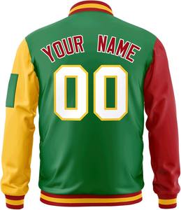 Equipo personalizado Logo Bordado Personalizado Universidad Bomber Zip Up Estilo Brazo izquierdo Cremallera Bolsillo Contraste Mangas Varsity Chaqueta - Product Image 2