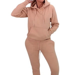 2025 mujeres 100% algodón polar 420gsm chándal ropa mujer mejor talla grande ropa chándal mujer 2 piezas conjunto chándal - Product Image 2