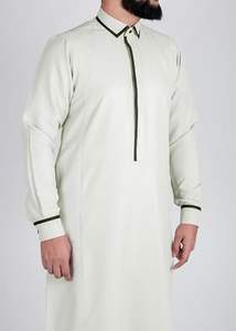 Jubba thobes คอปกเสื้อผ้าอิสลามสำหรับผู้ชายมุสลิมแบบดั้งเดิมโมร็อกโกคอตตอนระบายอากาศได้ดี - Product Image 2