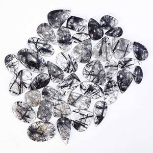 หินควอตซ์พลอยเทียมเทียมสีดำธรรมชาติที่สวยงามสำหรับทำเครื่องประดับขายส่ง - Product Image 4