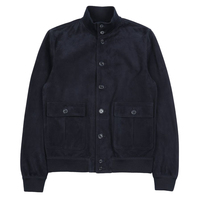 Veste en cuir d'hiver pour homme sur mesure avec col montant et logo sur le devant, en cuir de vache de haute qualité
