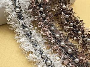 Encaje con Cuentas de Perlas de Estilo Retro, Adorno de Flecos con Cuentas, Adorno de Costura para Decoración de Disfraces de Fiesta, Banda Nupcial - Product Image 2