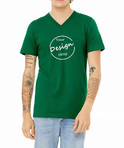 OEM Mens <b>Rayon</b> V Neck TShirts | Super Soft <b>Viscose</b> Short Sleeve Tee | Bulk Wholesale Basic Plain Puff Printing TShirt - Product Image 5