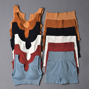 2023 mode personnalisé de haute qualité porter femmes Roupas Femininas côtelé sans couture Yoga Gym Fitness ensembles respirant et séchage rapide - Product Image 4