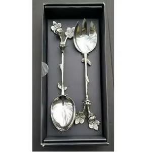 Serveur de salade en laiton avec revêtement argenté Outils de salade de qualité supérieure Ustensiles de cuisine personnalisés - Product Image 1