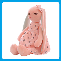 Peluche Lapin en Coton de Qualité Supérieure, Rembourrage Écologique en PP, Longues Oreilles, Poupée Dessin Animé, Douce, Magnifique Cadeau pour Tous les Âges, Jouet Adorable