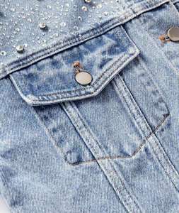 Chaqueta vaquera azul Kivotech para mujer primavera otoño manga larga todo combinado Chaquetas vaqueras femeninas prendas de vestir exteriores - Product Image 6