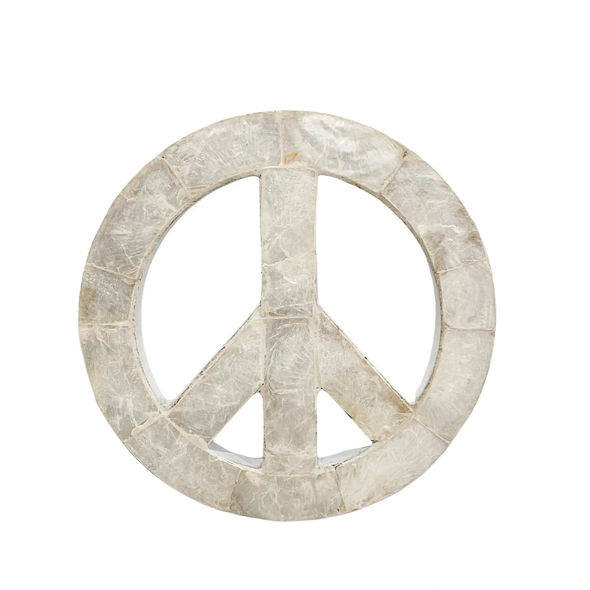 Декоративная ручная работа capiz shell инкрустация плитка знак мира настенный подвесной перламутр знак мира Настенный декор из Вьетнама