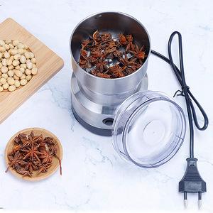 Silver Mini Electric Coffee <strong>Grinder</strong> for Household Use for Spices and Seeds with 2 Removable Stainless Steel Bowls - Product Image 5