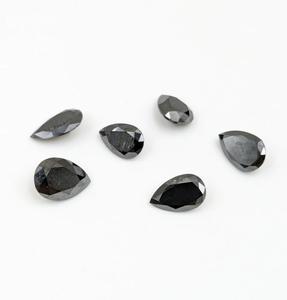 เพชรธรรมชาติสีดำทรงหลวมทรงลูกแพร์สีดำ10ชิ้นสำหรับเป็นเครื่องประดับส่วนบุคคลของขวัญวันเกิดที่มีคุณภาพสูงเจียระไน5-8มม. - Product Image 2