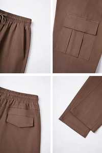 Pantalons pour hommes lavés, pantalons cargo pour hommes avec poches latérales, pantalons multi-couleurs à patchs tendance pour hommes, coupe régulière, pantalons décontractés - Product Image 6