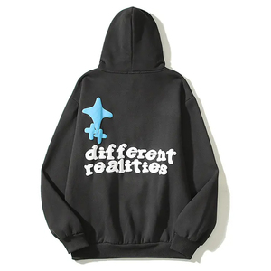 Pull à capuche en coton imprimé bouffant pour hommes de luxe en gros Respirant Fleece Zipper Design Disponible XS Taille 100% Cotton 3D Puff - Product Image 2