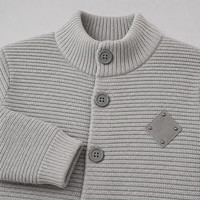 Veste décontractée pour homme en mélange de coton épais, boutonnée, col montant, manches raglan, texture texturée, automne, personnalisable OEM