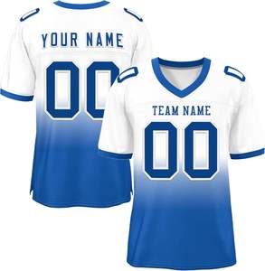 Maillots de football américain personnalisés rayés respirants de grande taille broderie de numéro de nom personnalisé pour l'été traditionnel - Product Image 4