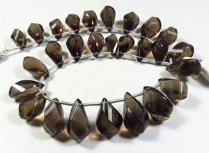 ลูกปัดควอทซ์สโมคกี้อัญมณีหลวมสีน้ำตาลขนาด11-16มม. พร้อมลูกปัดพลอยบิดเกลียว9นิ้ว - Product Image 3