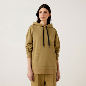 Sweats à capuche et Logo personnalisé pour femmes, broderie simple, ample, 100% coton, sweat-shirts, pantalons de survêtement pour femmes, pulls à capuche surdimensionnés - Product Image 2