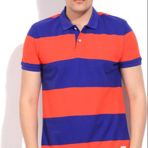เสื้อยืดผู้ชายลายทางผ้าคอตตอน100% แห้งเร็ว - Product Image 1