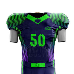 Ensemble de maillots de football américain à manches courtes de haute qualité, respirant, séchage rapide, couleur et logo personnalisés, taille adulte, faible MOQ, uniforme d'équipe - Product Image 3