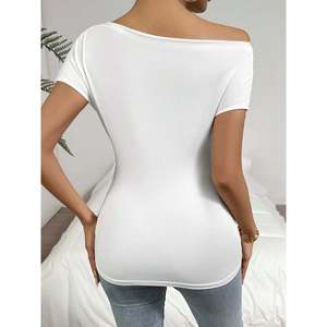 Women's Cross-Wrap Slim Fit Knit Tops - Product Image 3