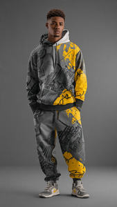 Ensemble sweat-shirt à sublimation, sweat-shirt ample, jogging, pantalon de survêtement pour homme, streetwear d'hiver, survêtement en polaire, pantalon en polaire ample pour homme - Product Image 2