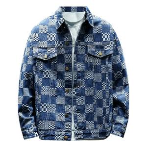 Veste chemise à carreaux rétro en flanelle pour hommes printemps automne décontracté coupe-vent à manches longues revers pour moto vêtements de course automobile - Product Image 2