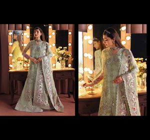 2025 nureh ชุดเดรสผ้าชีฟอง4ชิ้นตกแต่งและปักลายหรูหราพร้อมชุด dupatta pakistani salwar kameez - Product Image 1